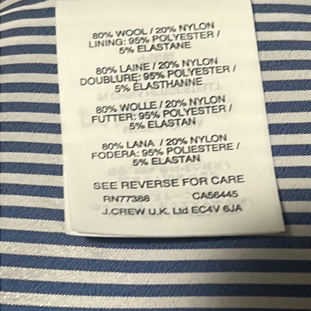 NWT- 0 -J.Crew Wool Melton Short Peacoat - $298 - Picture 8 of 8